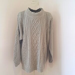 Vintage Yarnworks Handknit Tunic Length Sweater, Size XL.